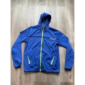 Cutter & Buck Men’s Windbreaker Jacket, Blue, size Large, Hooded, Long Sleeve